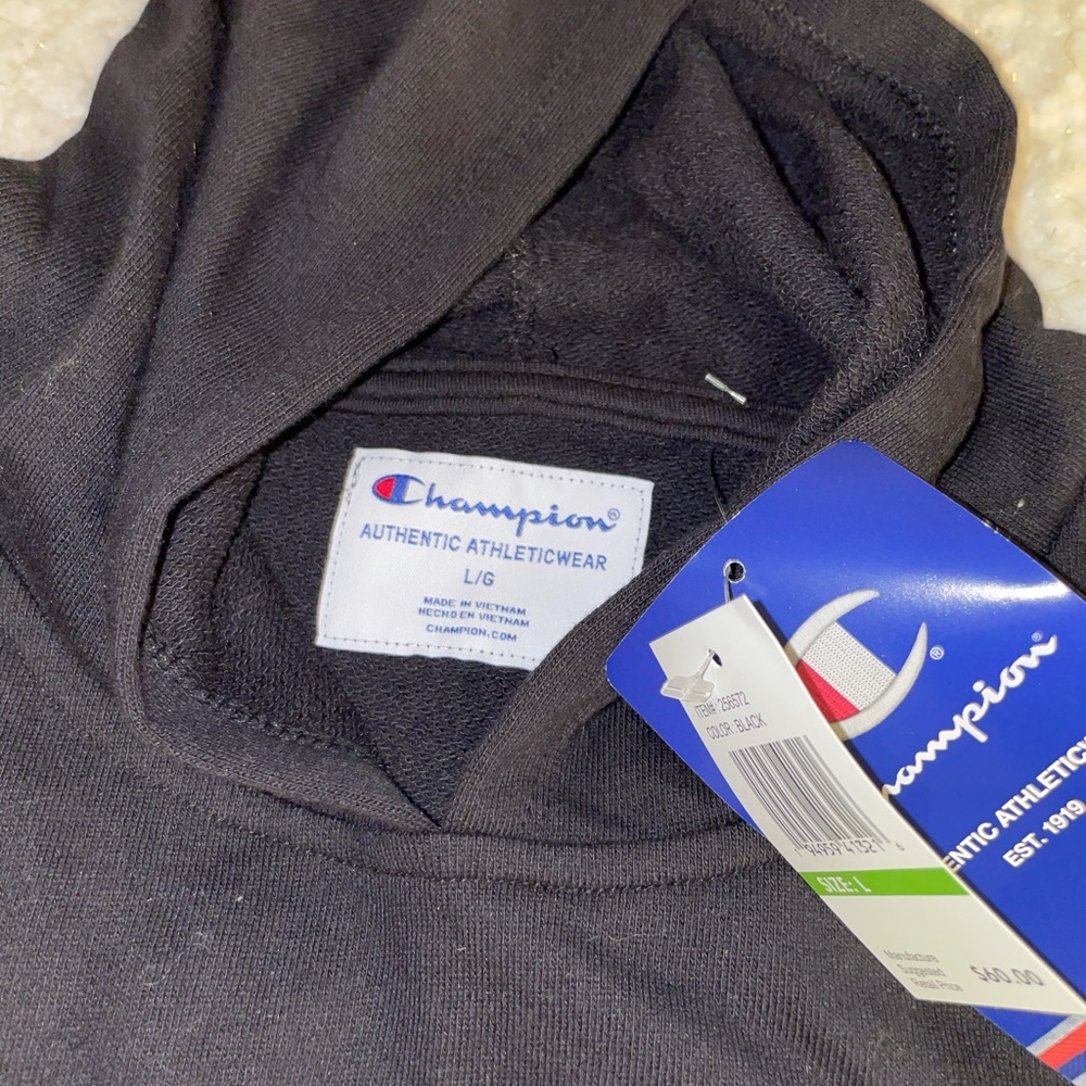 BRAND NEW black champion hoodie. - Picture 3 of 5